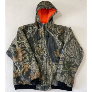 Wolf Mountain Men’s XL Camo Hunting Bomber Coat Reversible Blaze Orange Heavy Ho
